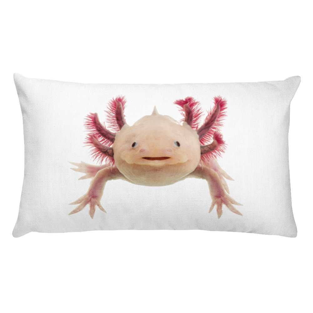 Axolotle Print Rectangular Pillow