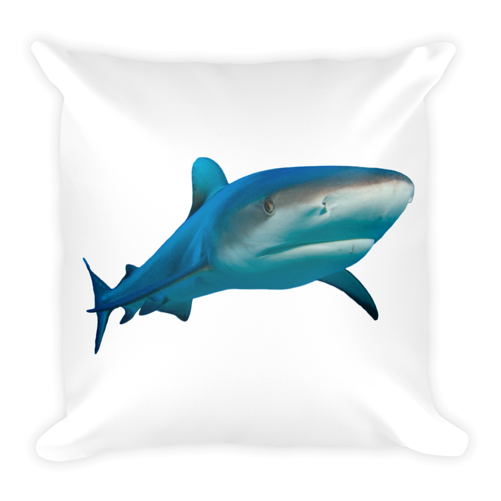 Great-White-Shark Print Square Pillow