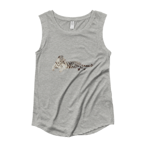 White-Tiger Ladies‰۪ Cap Sleeve T-Shirt