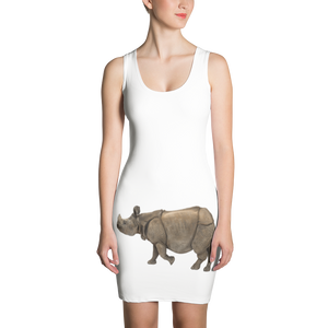 Indian-Rhinoceros Print Sublimation Cut & Sew Dress
