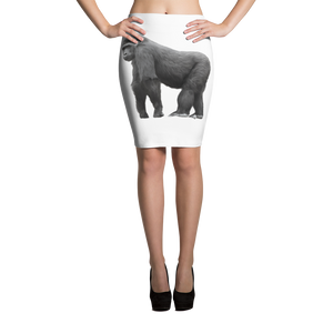 Gorilla- Print Pencil Skirt