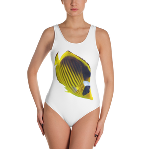 Butterfly-Fish Print One-Piece Swimsuit