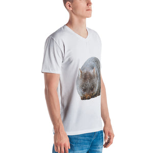 Wombat Print Men's V neck T-shirt
