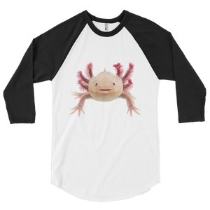 Axolotle Print 3/4 sleeve raglan shirt