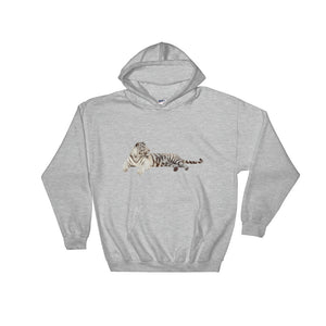 White-Tiger- Print Hooded Sweatshirt