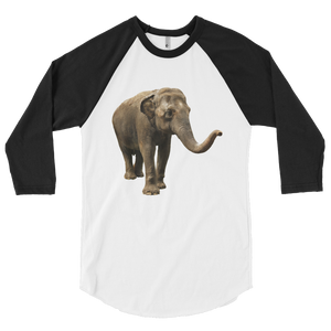 Indian-Elephant Print 3/4 sleeve raglan shirt