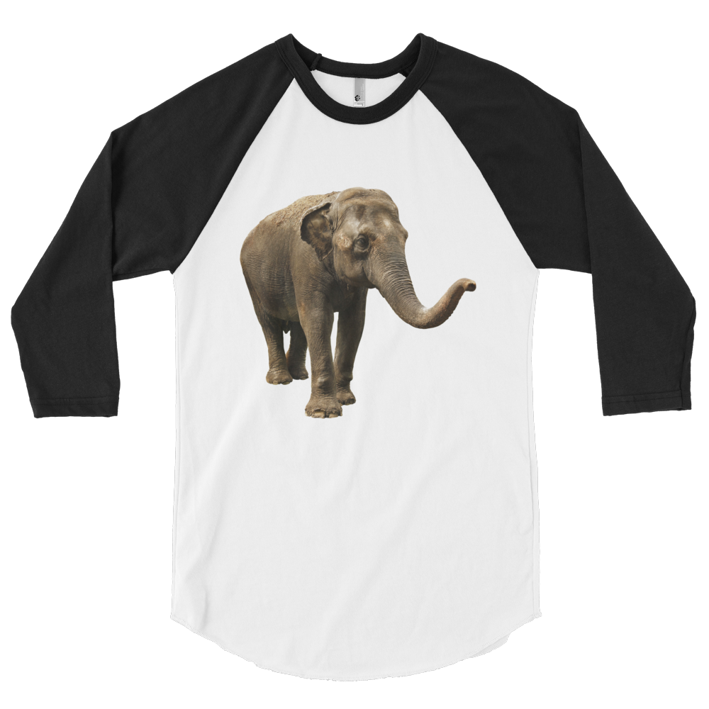 Indian-Elephant Print 3/4 sleeve raglan shirt