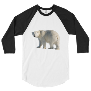 Polar-Bear print 3/4 sleeve raglan shirt