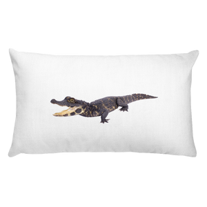 Dwarf-Crocodile Print Rectangular Pillow
