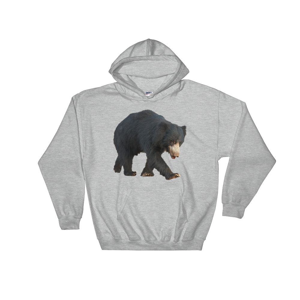 Sloth-Bear Print Hooded Sweatshirt