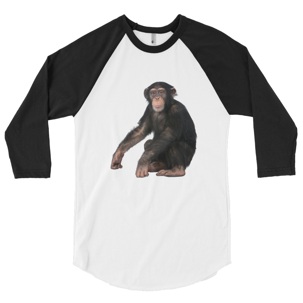 Chimpanzee Print 3/4 sleeve raglan shirt