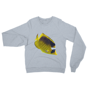Butterfly-Fish print Unisex California Fleece Raglan Sweatshirt