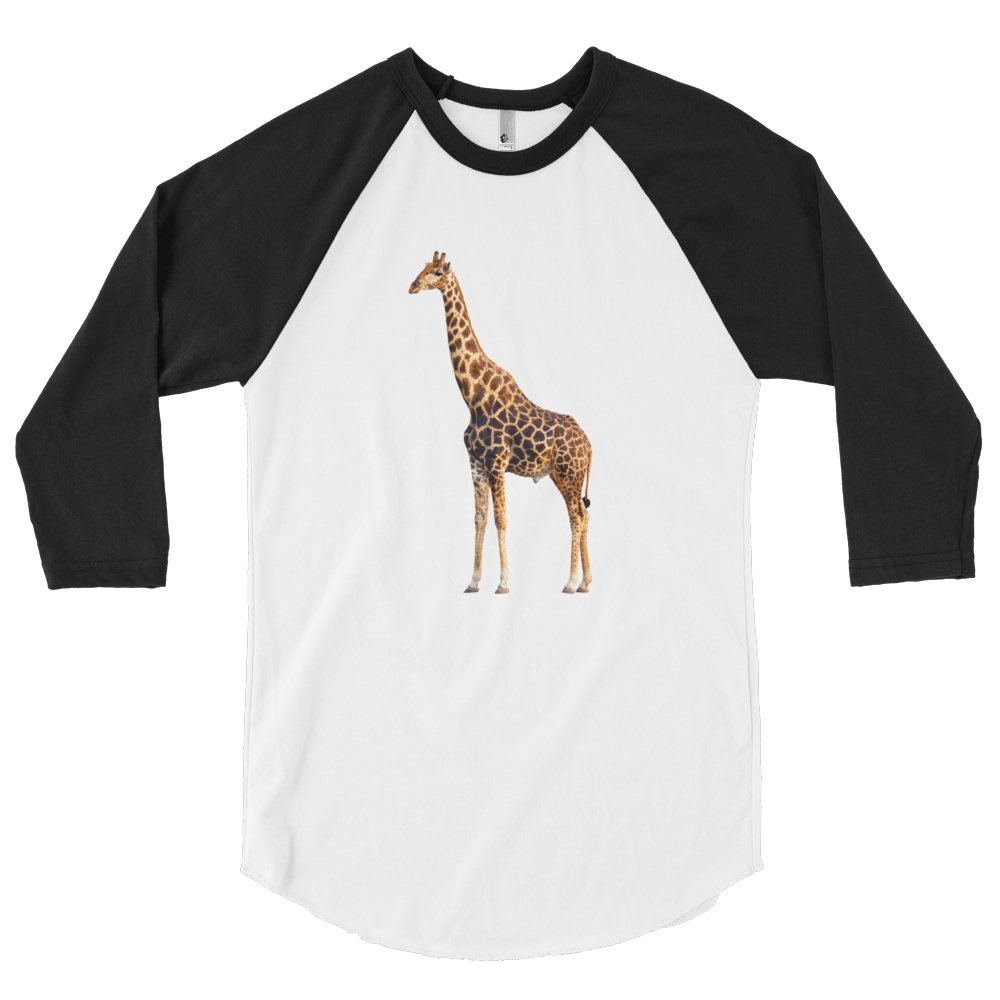 Giraffe Print 3/4 sleeve raglan shirt