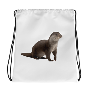 European-Otter Print Drawstring bag