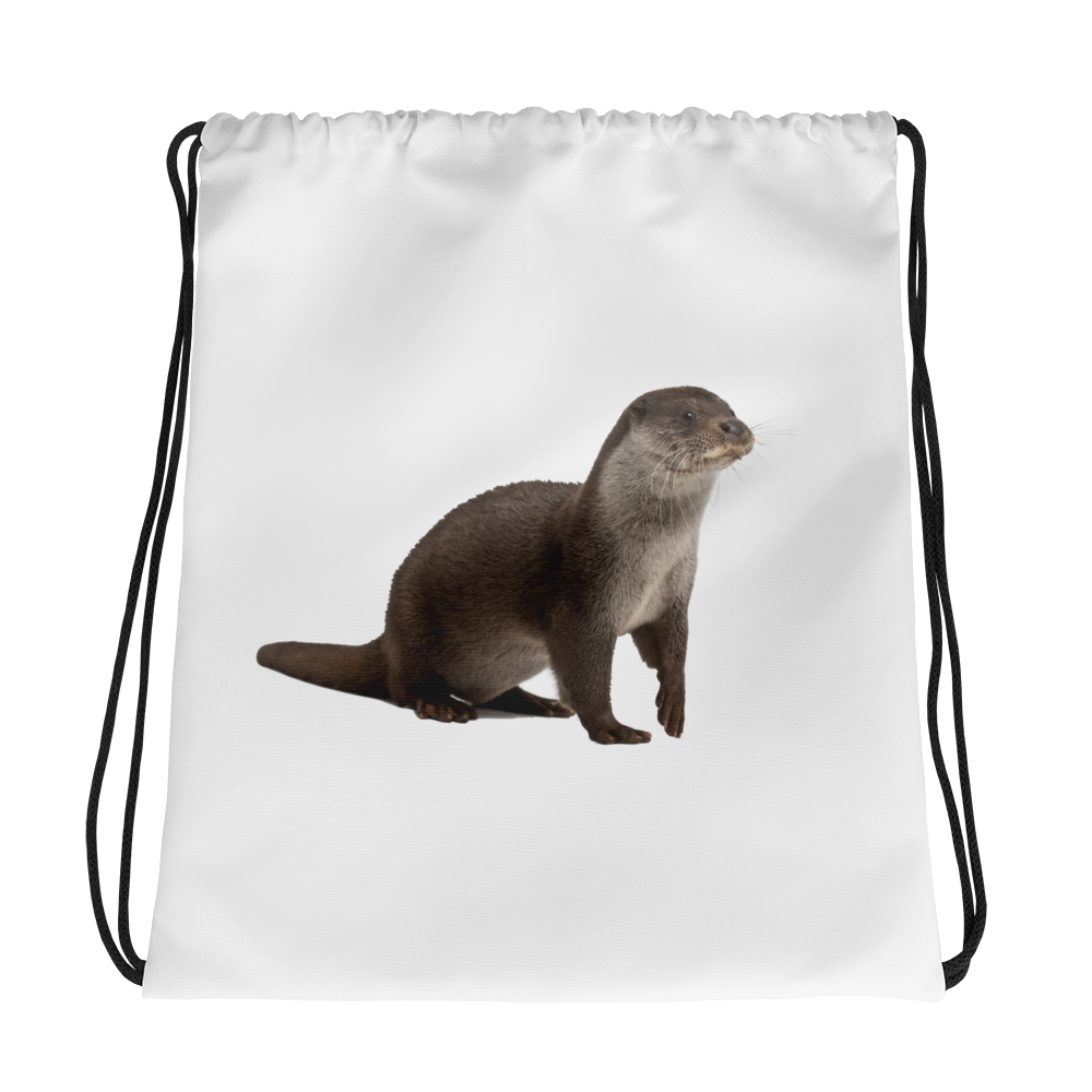 European-Otter Print Drawstring bag