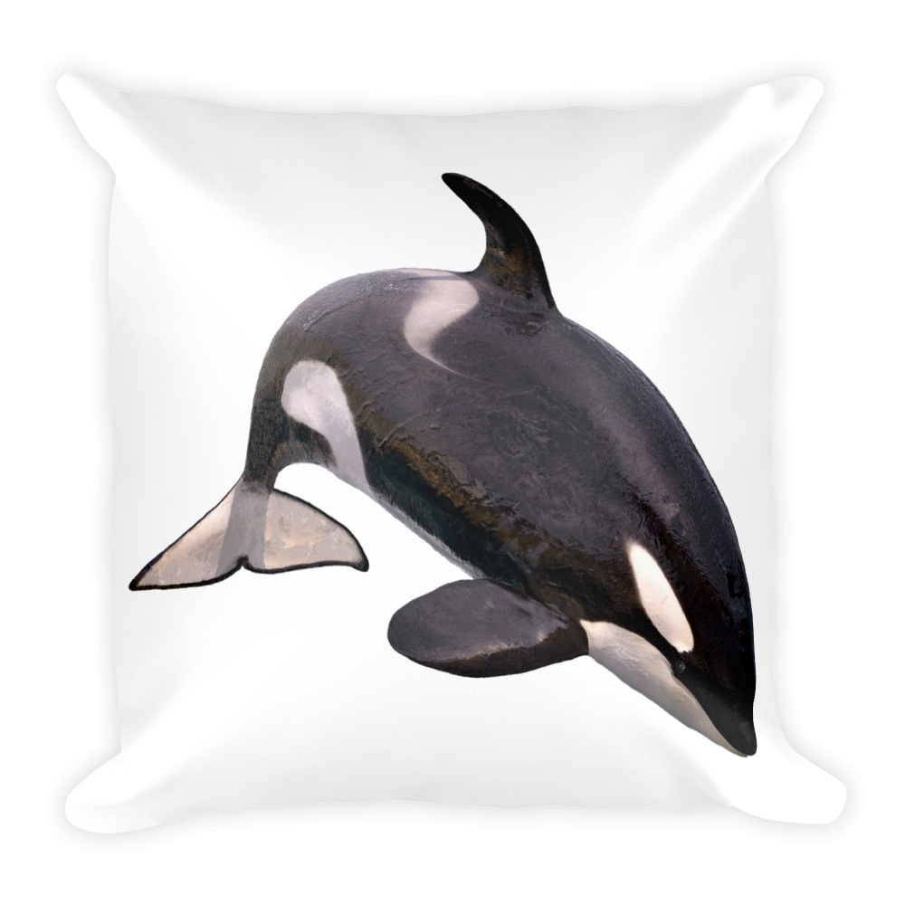 Killer-Whale Print Square Pillow