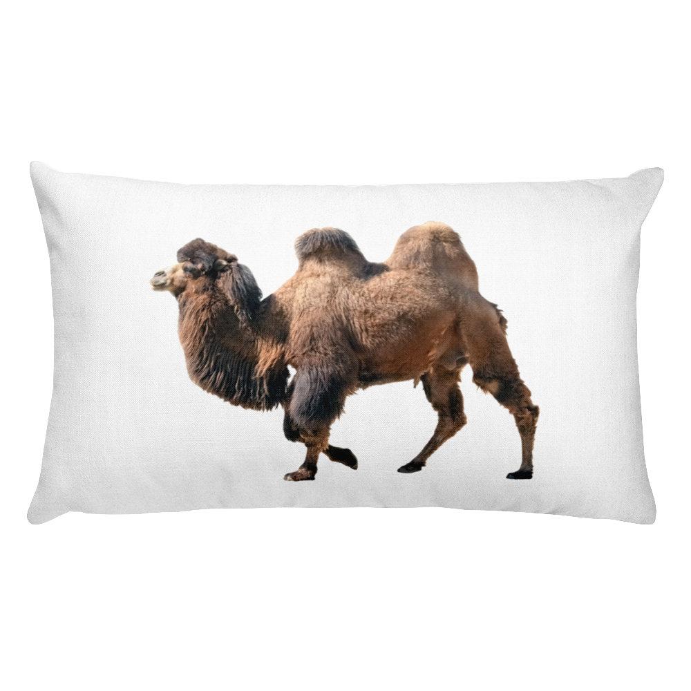 Bactrian-Camel Print Rectangular Pillow