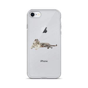 White-Tiger Print iPhone Case