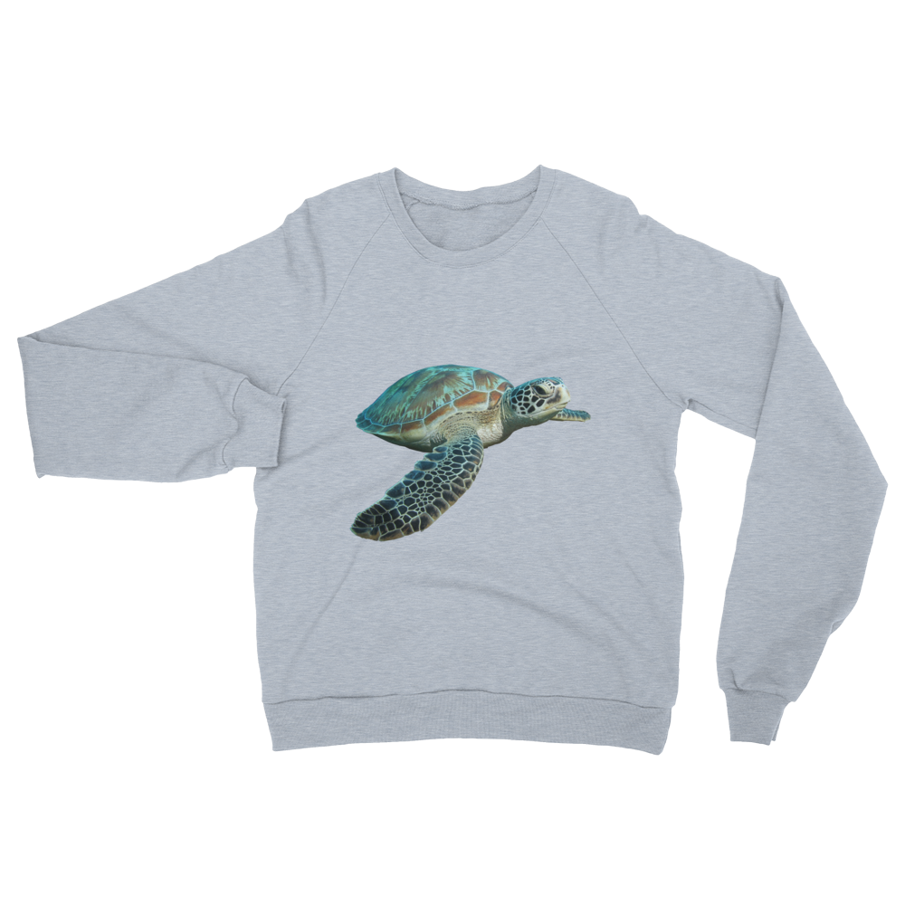 Sea-Turtle print Unisex California Fleece Raglan Sweatshirt