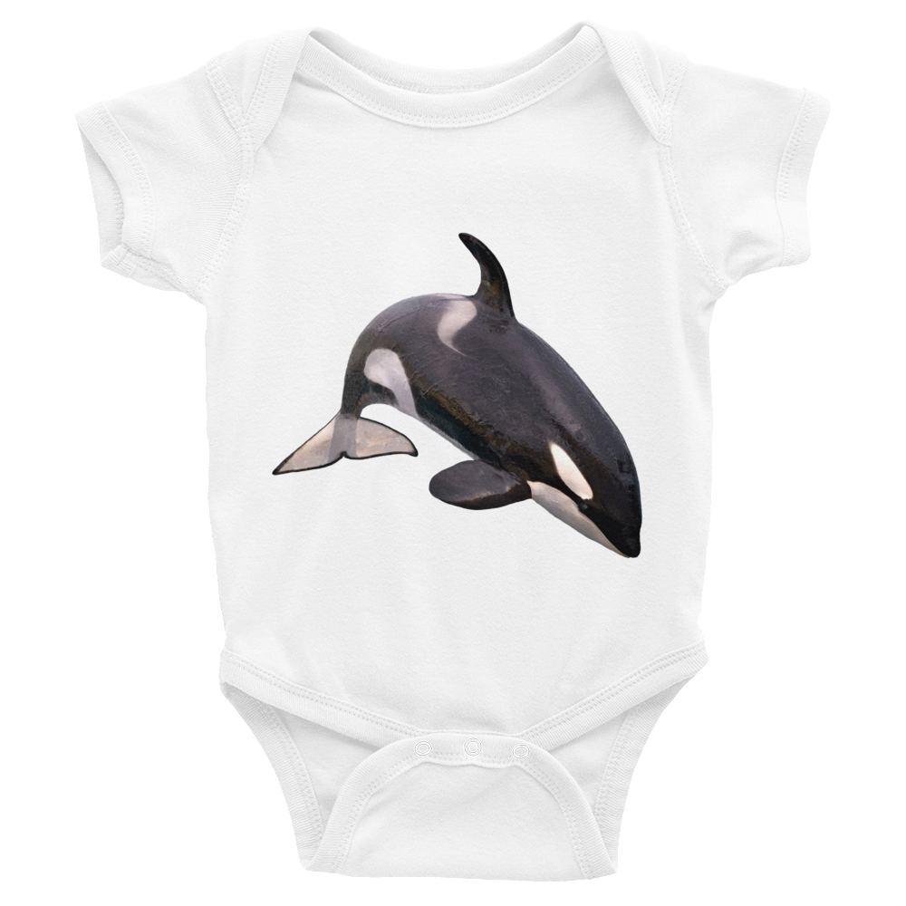 Killer-Whale Print Infant Bodysuit