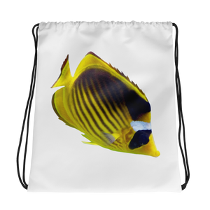 Butterfly-Fish Print Drawstring bag