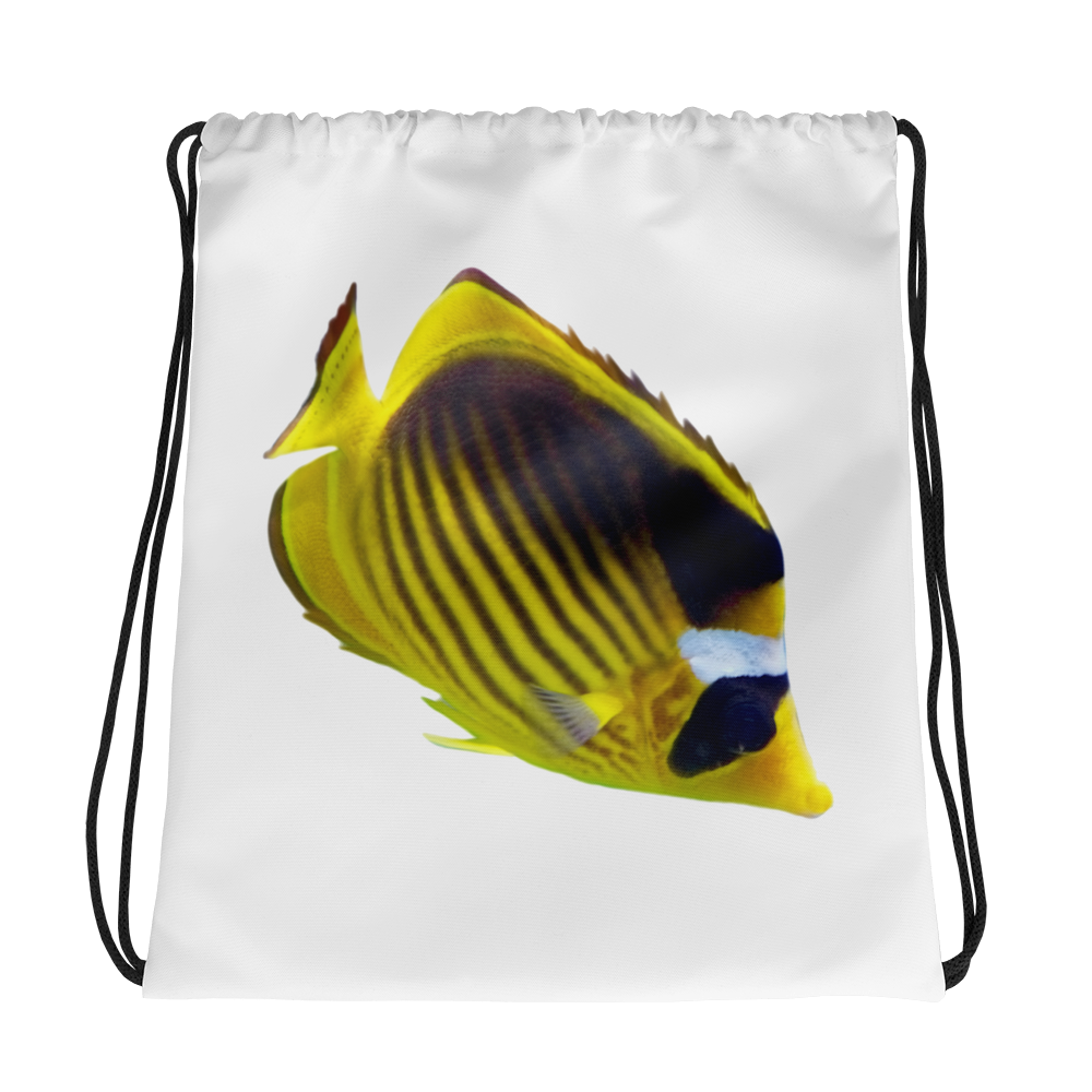 Butterfly-Fish Print Drawstring bag