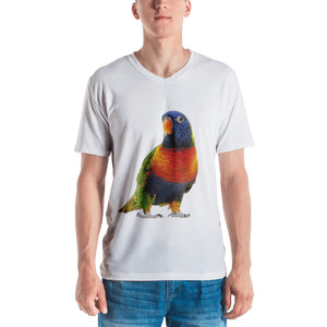 Parrot Print Men's V neck T-shirt
