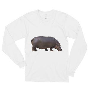 Hippopotamus Print Long sleeve t-shirt (unisex)