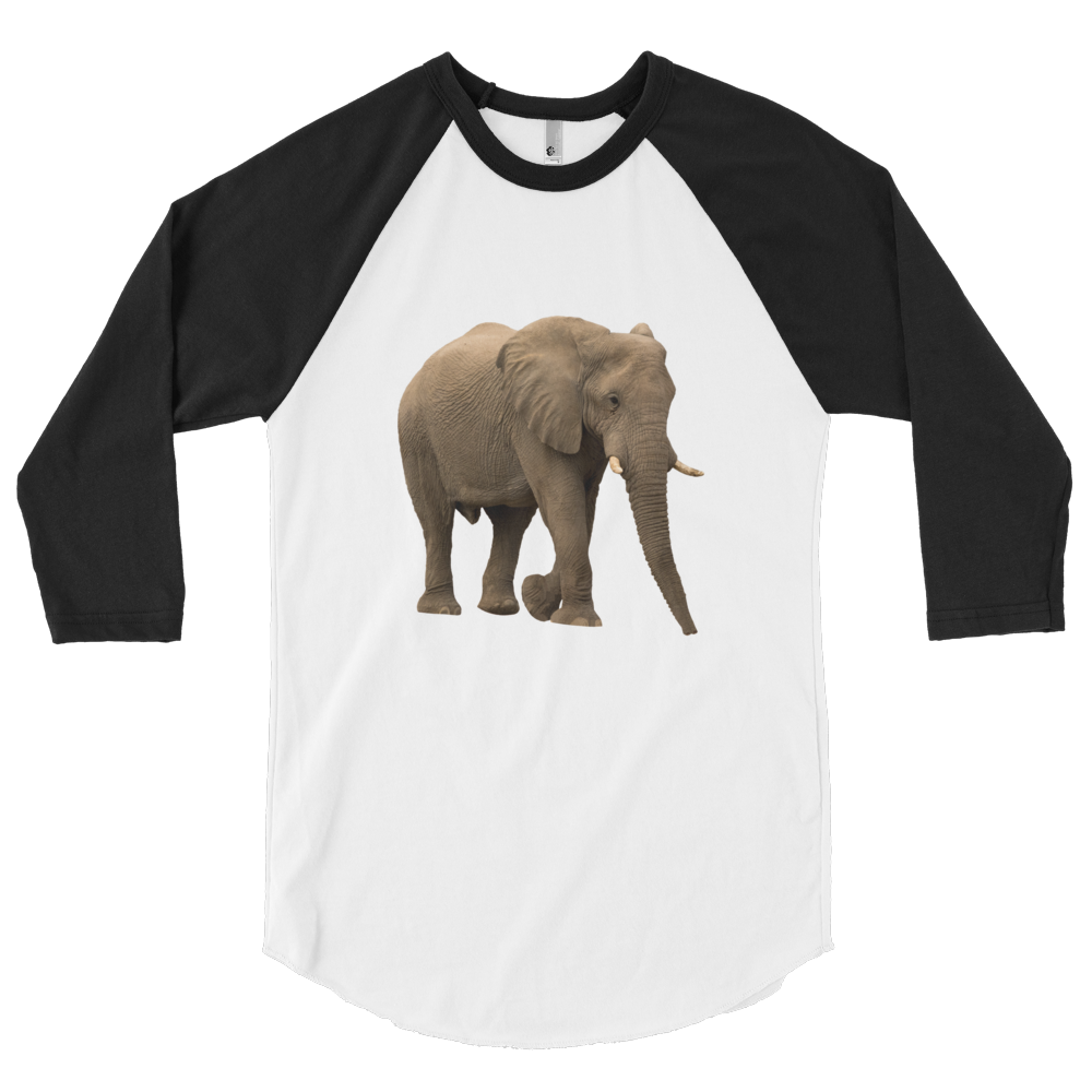 African-Forrest-Elephant Print 3/4 sleeve raglan shirt
