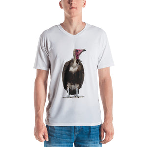 Vulture Print Men's V neck T-shirt