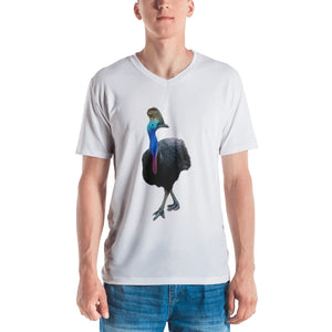 Cassowary Print Men's V neck T-shirt