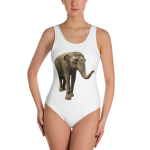 Indian-Elephant Print One-Piece Swimsuit