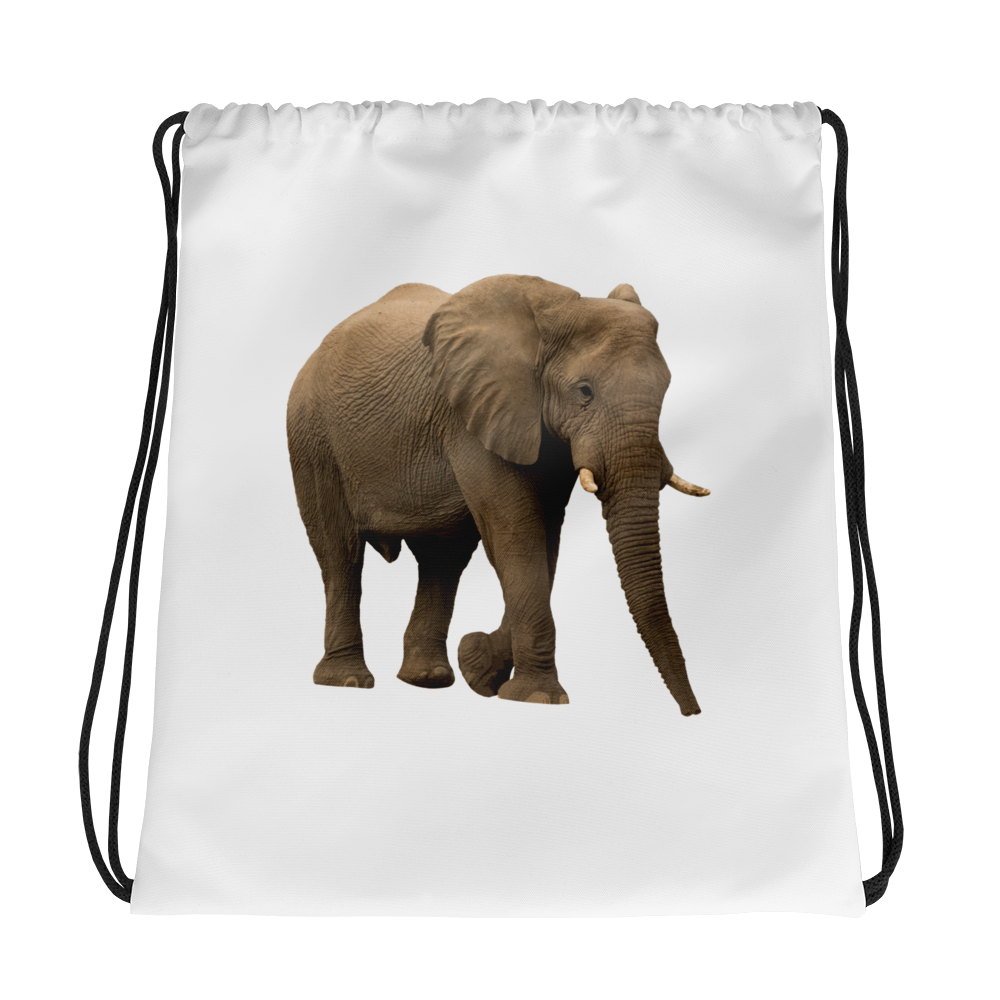 African-Forrest-Elephant Print Drawstring bag