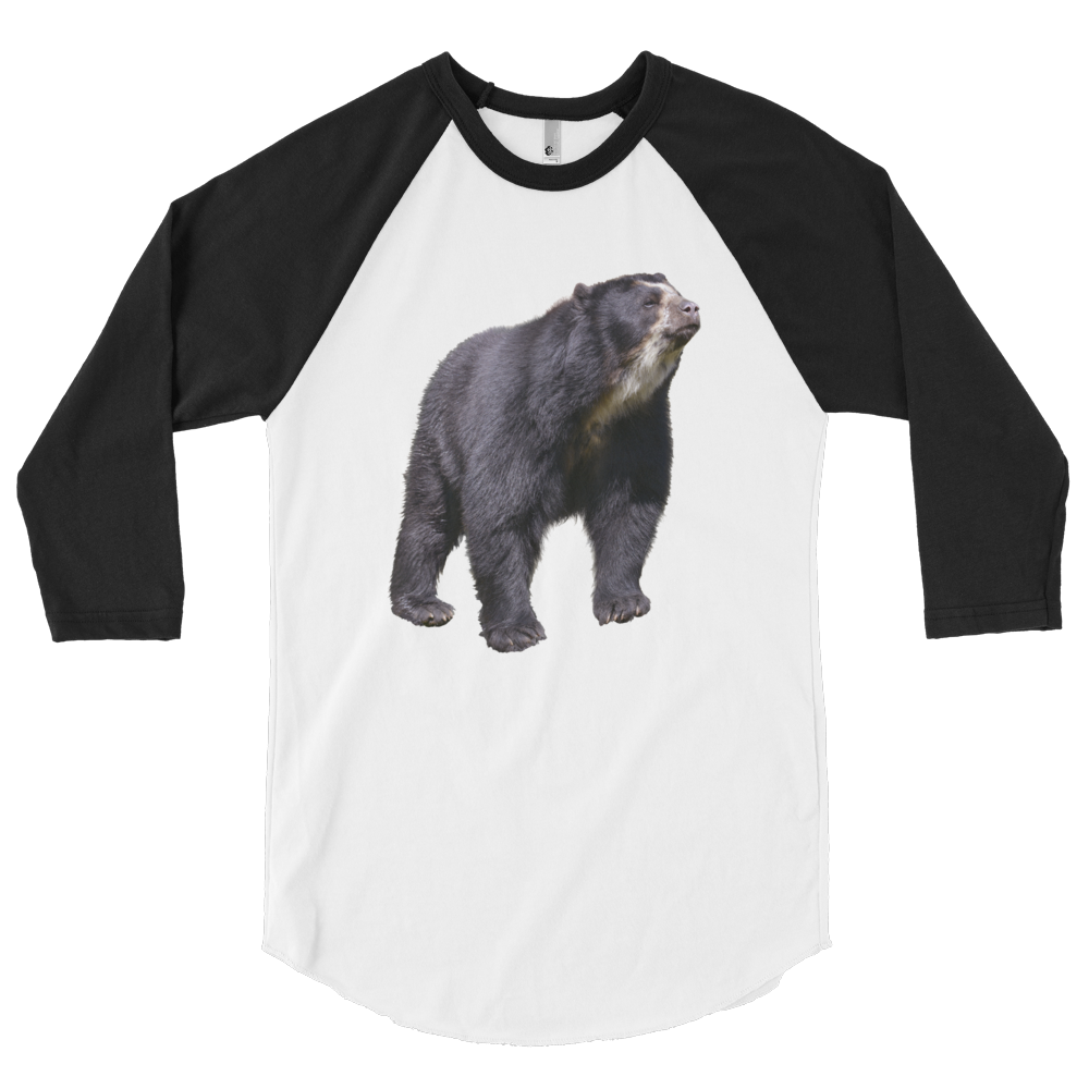 Specticaled-Bear print 3/4 sleeve raglan shirt