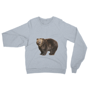 Brown-Bear Print Unisex California Fleece Raglan Sweatshirt