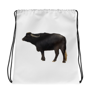 Water-Buffalo Print Drawstring bag