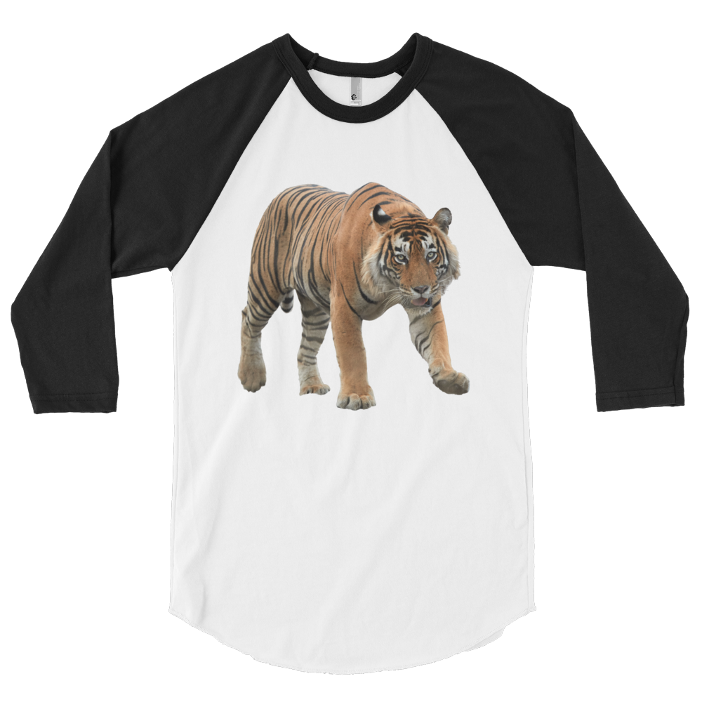 Bengal-Tiger Print 3/4 sleeve raglan shirt