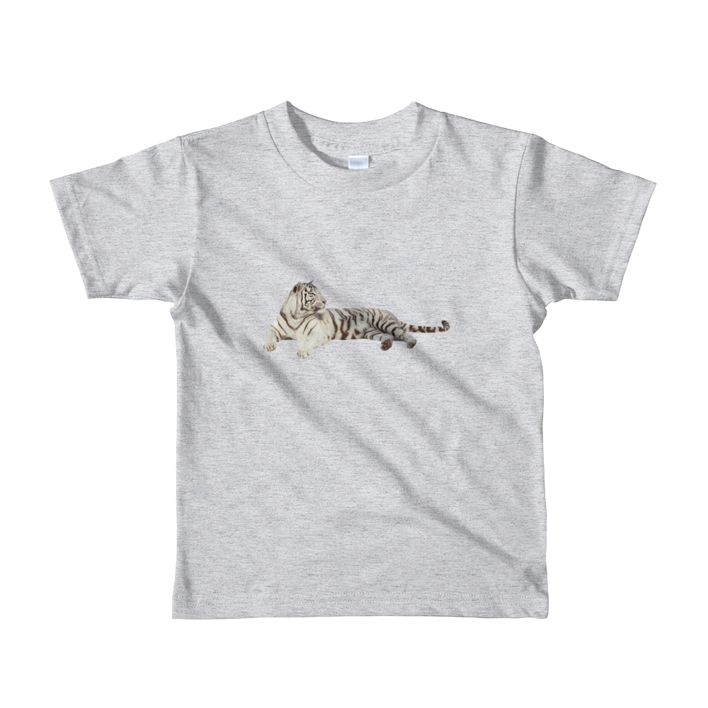 White-Tiger Print Short sleeve kids t-shirt