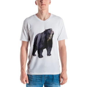 Spectacled Bear Print Men's V neck T-shirt