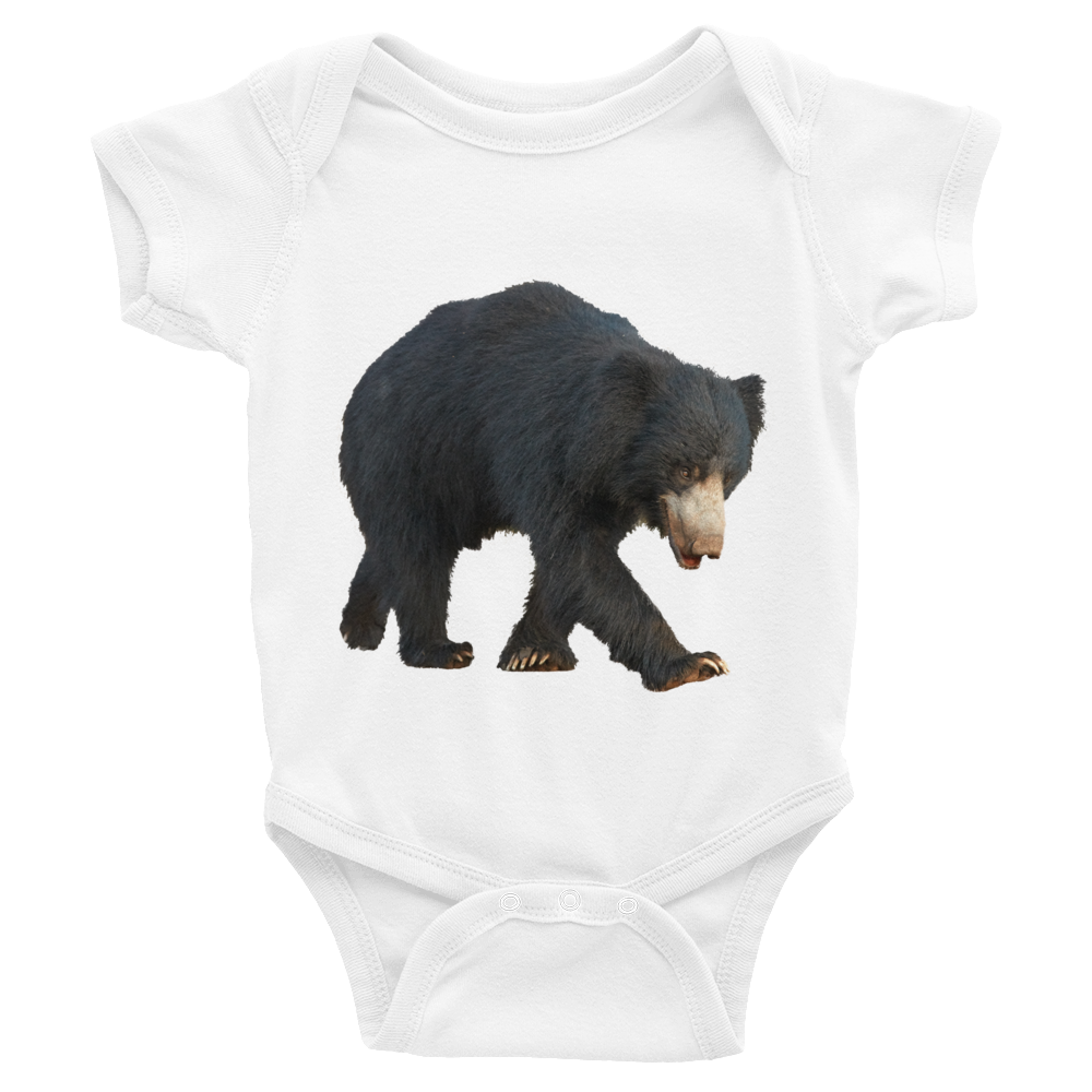 Sloth-Bear Print Infant Bodysuit