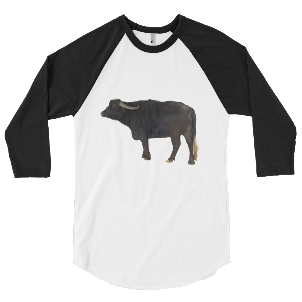 Water-Buffalo print 3/4 sleeve raglan shirt