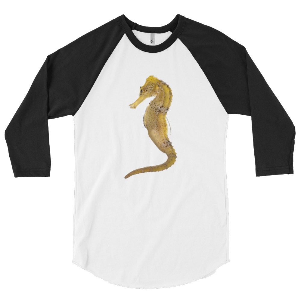 Seahorse print 3/4 sleeve raglan shirt