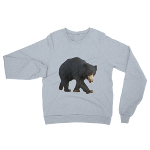 Sloth-Bear print Unisex California Fleece Raglan Sweatshirt