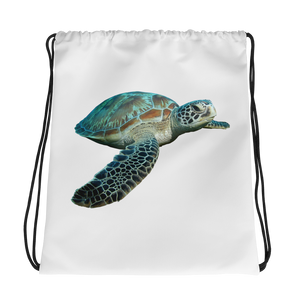Sea-Turtle Print Drawstring bag