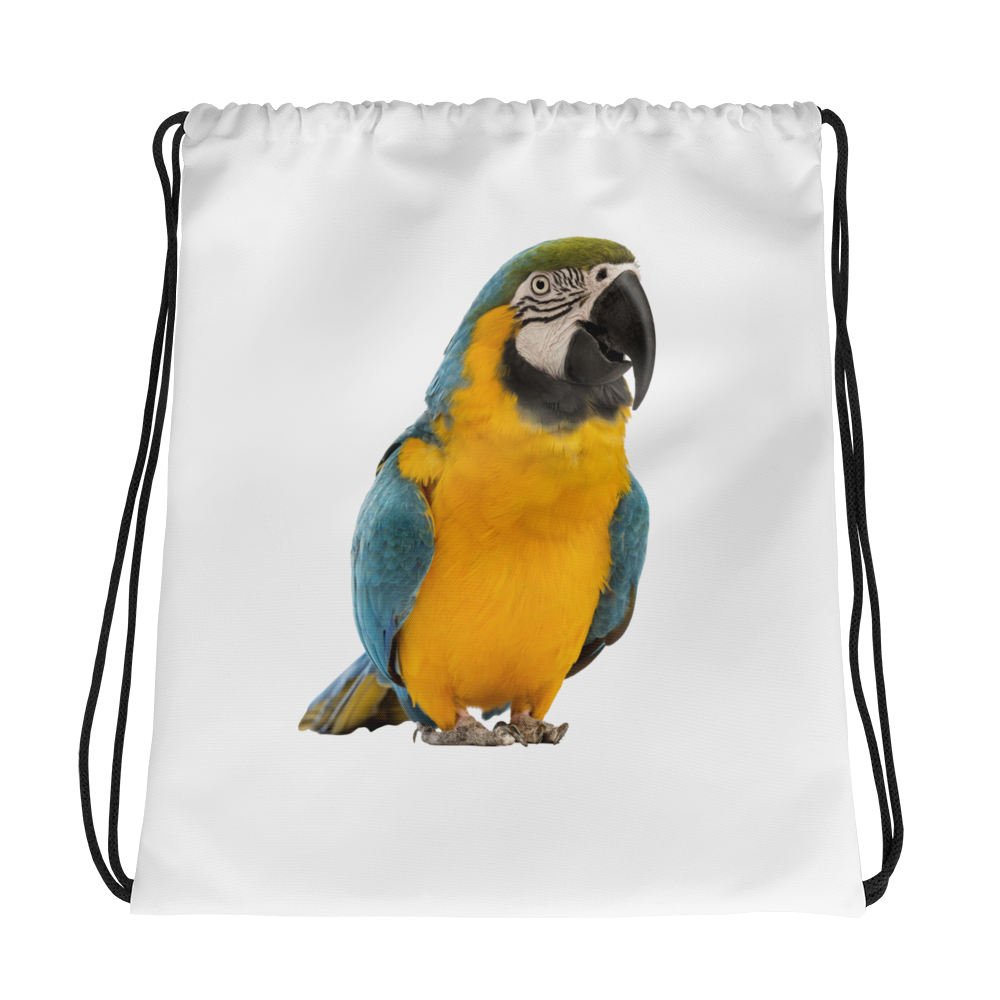 Macaw Print Drawstring bag