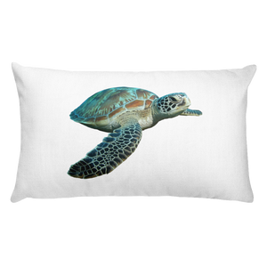 Sea-Turtle Print Rectangular Pillow