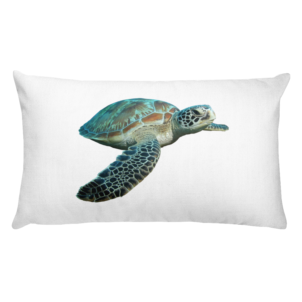 Sea-Turtle Print Rectangular Pillow