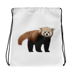 Red-Panda Print Drawstring bag