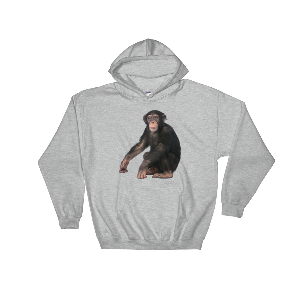 Chimpanzee Print Hooded Sweatshirt