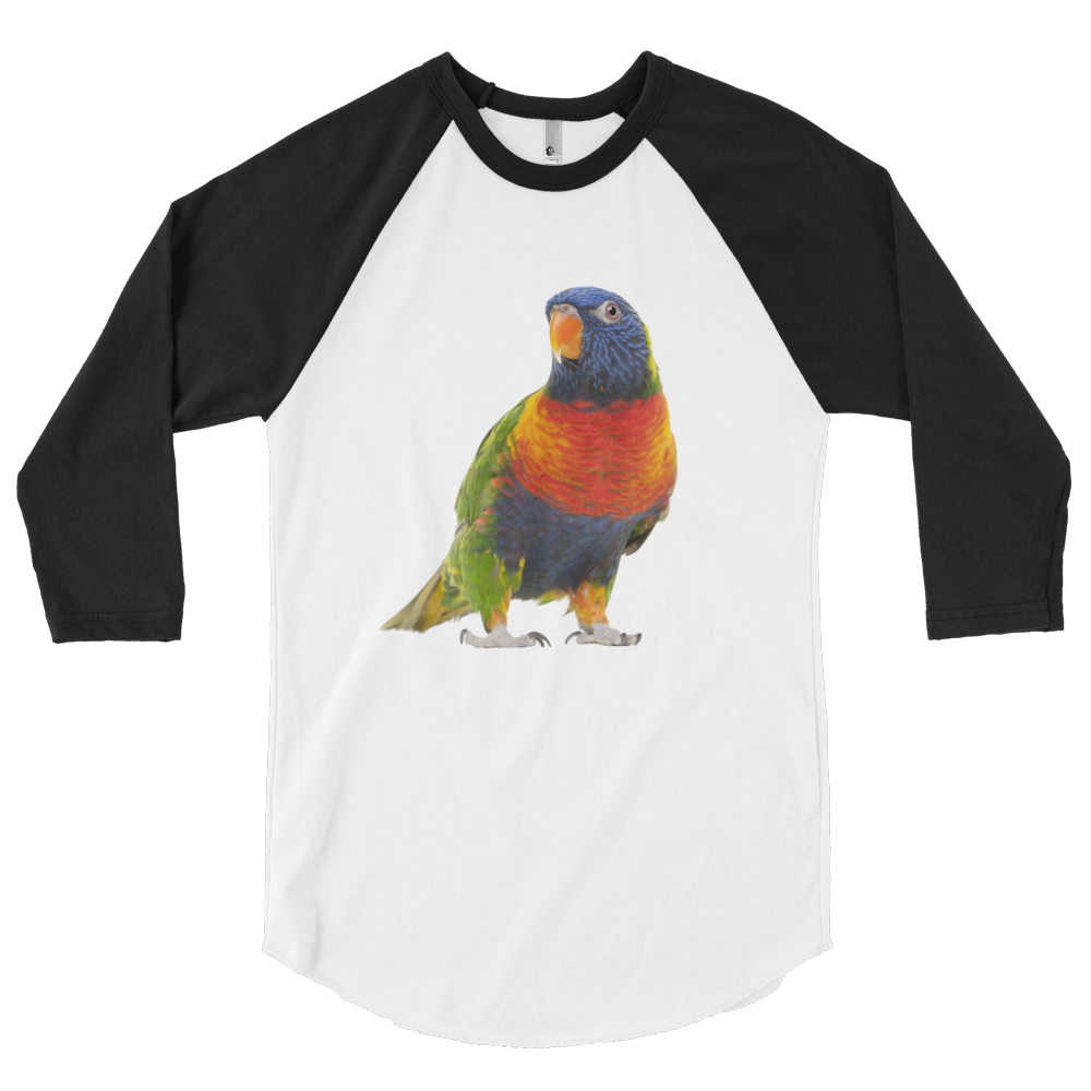 Parrot print 3/4 sleeve raglan shirt
